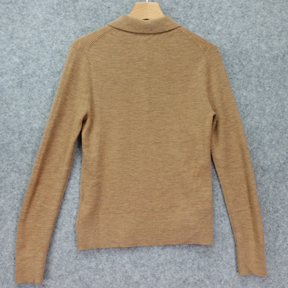 Banana Republic Camel Polo Sweater Womens M Washable Merino Fall Cozy Ivy Preppy - Picture 2 of 11